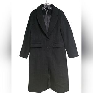 Aqua Classic Black Trench Coat Size Small